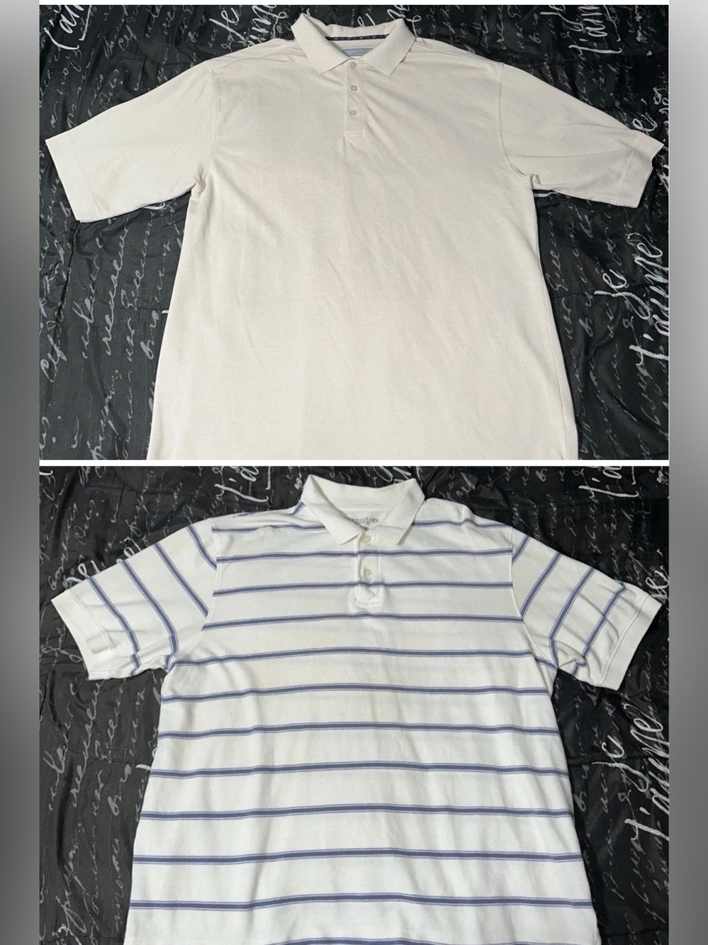 2 Men’s Tan Polo Shirt Lot Cutter & Buck DryTec + Faded Glory XL/L Golf Cotton